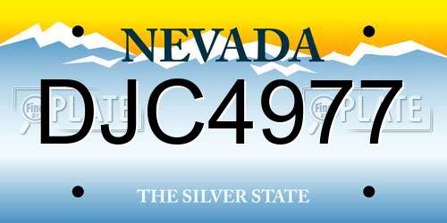 DJC4977 Nevada License Plate