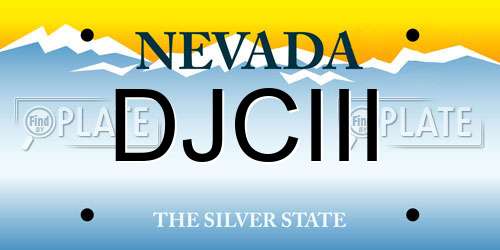 DJCIII Nevada License Plate