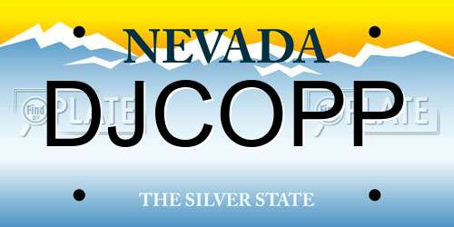 DJCOPP Nevada License Plate