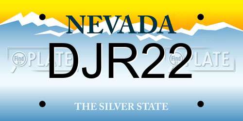 DJR22 Nevada License Plate