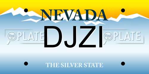 DJZI Nevada License Plate