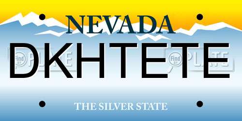 DKHTETE Nevada License Plate