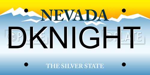 DKNIGHT Nevada License Plate