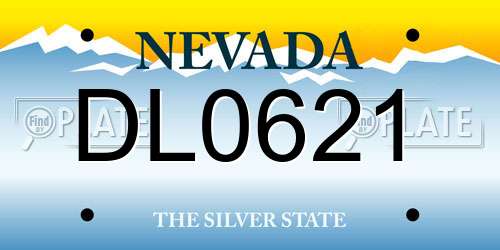 DL0621 Nevada License Plate
