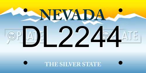 DL2244 Nevada License Plate