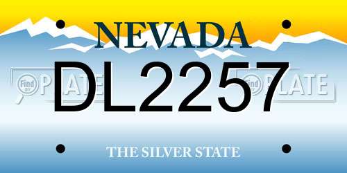 DL2257 Nevada License Plate