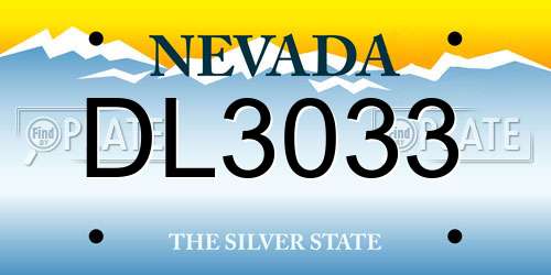 DL3033 Nevada License Plate