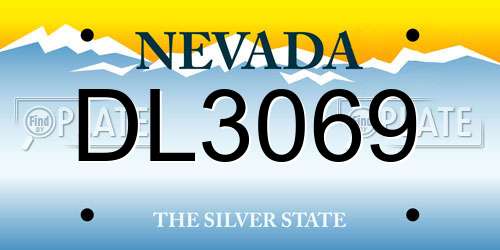 DL3069 Nevada License Plate