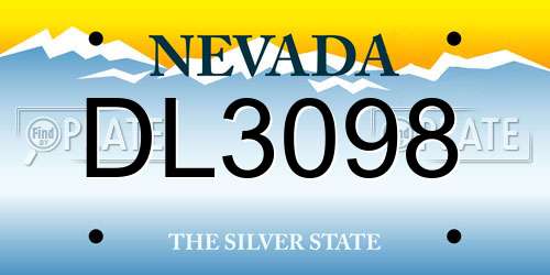 DL3098 Nevada License Plate