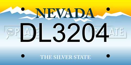 DL3204 Nevada License Plate