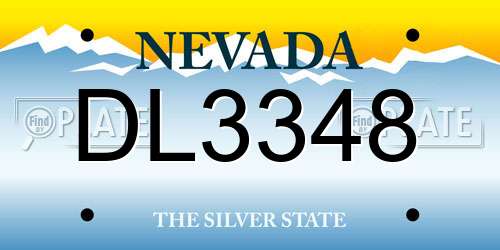 DL3348 Nevada License Plate