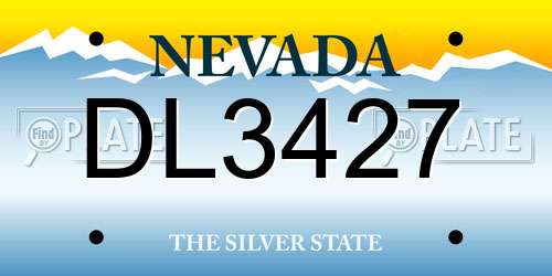 DL3427 Nevada License Plate
