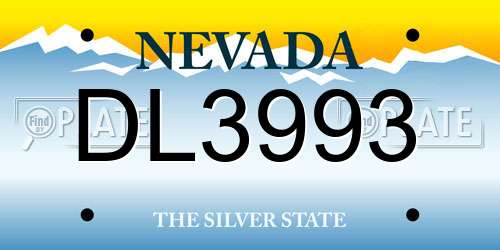 DL3993 Nevada License Plate