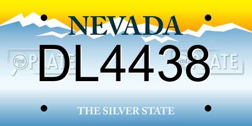 DL4438 Nevada License Plate