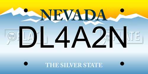 DL4A2N Nevada License Plate