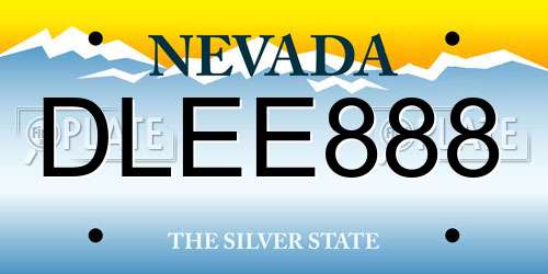 DLEE888 Nevada License Plate