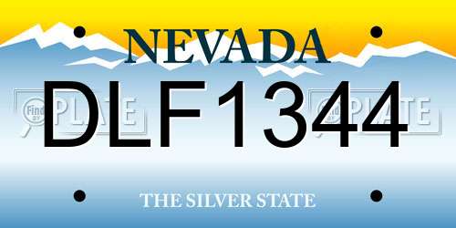 DLF1344 Nevada License Plate