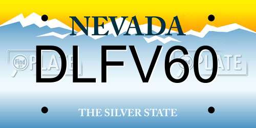 DLFV60 Nevada License Plate