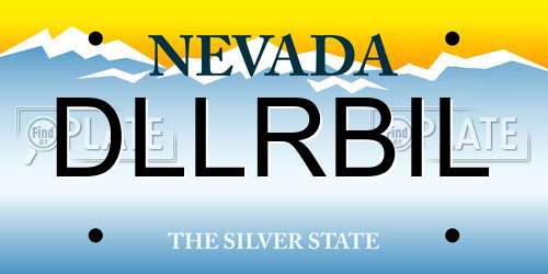 DLLRBIL Nevada License Plate