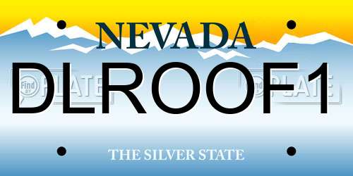 DLROOF1 Nevada License Plate