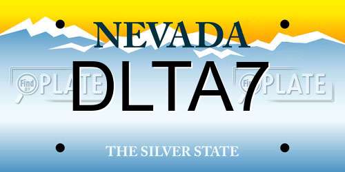DLTA7 Nevada License Plate