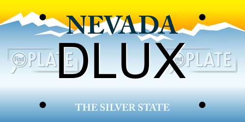 DLUX Nevada License Plate