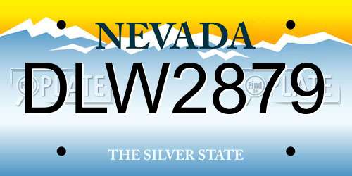DLW2879 Nevada License Plate