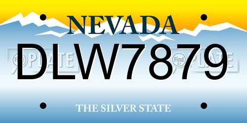 DLW7879 Nevada License Plate