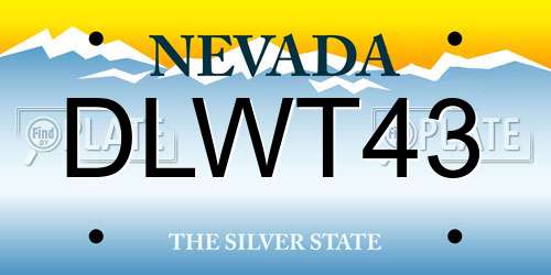 DLWT43 Nevada License Plate