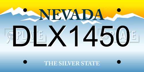 DLX1450 Nevada License Plate