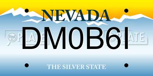 DM0B6I Nevada License Plate