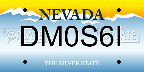 DM0S6I Nevada License Plate