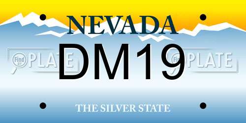 DM19 Nevada License Plate