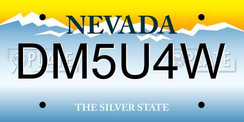 DM5U4W Nevada License Plate