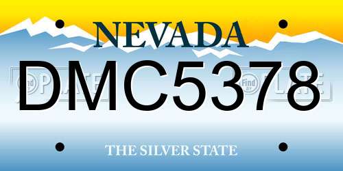 DMC5378 Nevada License Plate