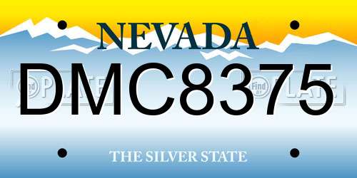 DMC8375 Nevada License Plate