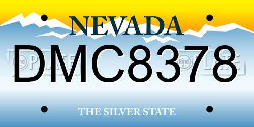 DMC8378 Nevada License Plate
