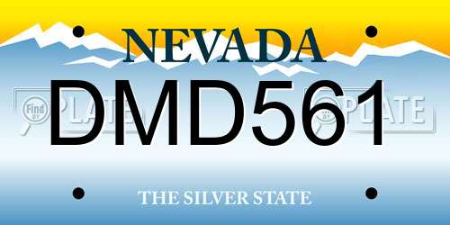 DMD561 Nevada License Plate