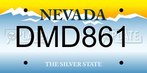 DMD861 Nevada License Plate