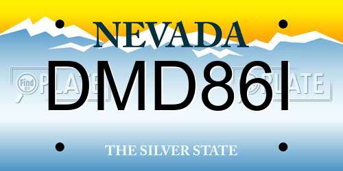 DMD86I Nevada License Plate