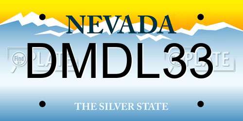 DMDL33 Nevada License Plate