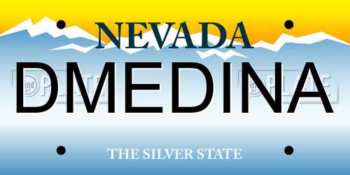 DMEDINA Nevada License Plate