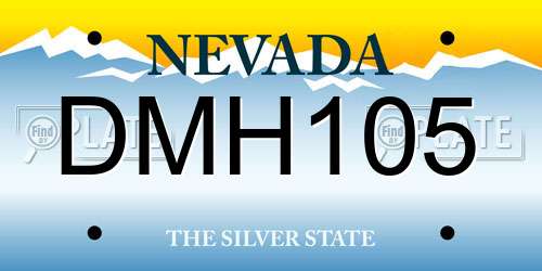 DMH105 Nevada License Plate