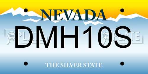 DMH10S Nevada License Plate