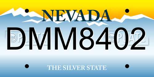 DMM8402 Nevada License Plate