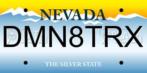 DMN8TRX Nevada License Plate
