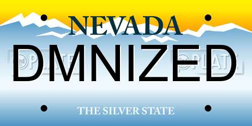 DMNIZED Nevada License Plate