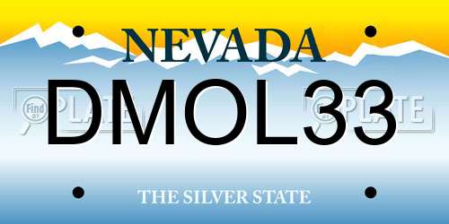 DMOL33 Nevada License Plate