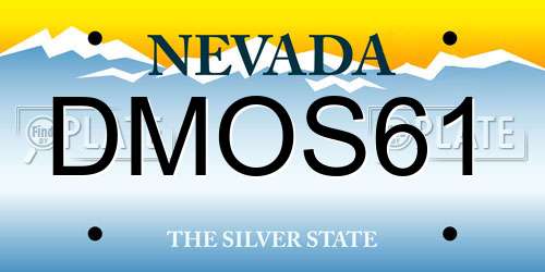 DMOS61 Nevada License Plate