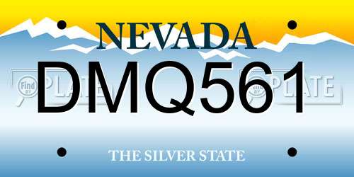 DMQ561 Nevada License Plate